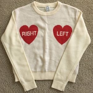 FLIRT Right and left heart sweater